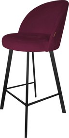 Hoker TRIX krzesło barowe tkanina Welur podstawa metalowa : Kolor nogi - Czarna profil, Kolor tkaniny - VELVET - MG02, Typ siedziska - Siedzisko stałe