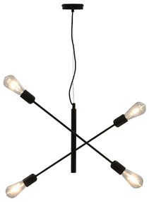 Czarna ruchoma lampa wisząca z żarówkami - 4X EX82 N2-W13