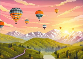 Obraz balonów nad krajobrazem (70x50 cm)