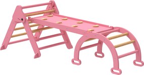 AIYAPLAY Zestaw wspinaczkowy do domu, 5 w 1 składany trójkąt z zjeżdżalnią i łukiem