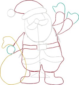 Świąteczna lampa podłogowa Święty Mikołaj 117 cm z LED i timerem IP44 - Pax