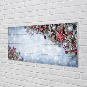 Panel szklany do Kuchni Szyszki i Bombki na Drewnie