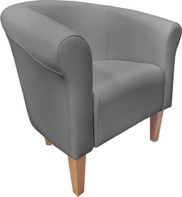 Fotel Milo tkanina Eko-skóra elegancki fotel do salonu i gabinetu : Kolor nogi - Drewno, Kolor tkaniny - EKO-SKÓRA - 22D, Wysokość nogi - 20 cm