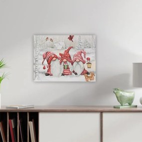 Obraz ścienny Zimowi Krasnoludki, LED, 30 x 40 cm