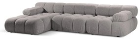 Jasnoszary narożnik modułowy z materiału bouclé (lewostronny) Bellis – Micadoni Home