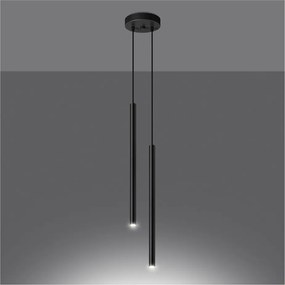 Czarna metalowa lampa wisząca ø 15 cm Fideus – Sollux