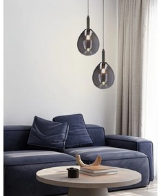 Szara lampa wisząca LED ze szklanym kloszem Lukka – Candellux Lighting