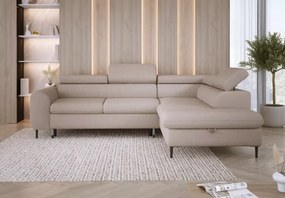 Narożnik z funkcją spania i pojemnikiem Rayo L elegancki z ruchomymi zagłówkami