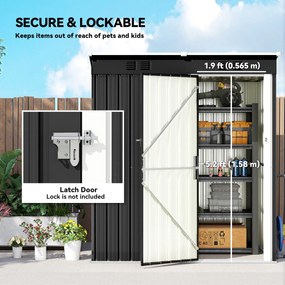 Outsunny Metalowy schowek na narzędzia 1,37 m², zamykany schowek z wentylacją, pochyłym dachem, rękawicami, 163 x 90 x 179 cm | Aosom PL
