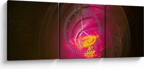 Obraz - abstrakcja spiralna (z zegarem) (90x30 cm)