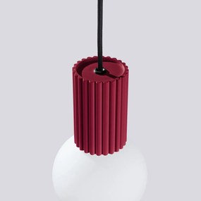 Lampa wisząca HALO 1 burgund ryflowana SOLLUX  LIGHTING