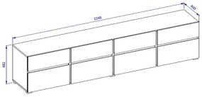 Szafka RTV CROSS 4K4S 225cm zielona/czarna HELVETIA