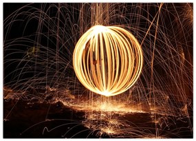 Obraz na szkle - świecące kule (70x50 cm)