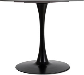 Stół Okrągły SANDER 90 cm Ceramiczny Czarny do Salonu Nowoczesny Glamour