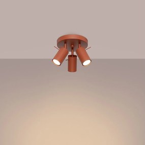 Lampa sufitowa nowoczesny Briix, stal - 3 źródło światła 3000K - L.19.5 x H.18.5 cm - ochra czerwona