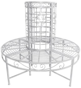 Biała metalowa ławka ogrodowa Larissa – Garden Pleasure