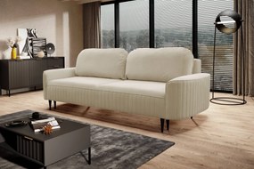 Masseno Sofa FILO z funkcją spania i pojemnikiem na pościel, Rozkładana sofa - Beżowy, VELLUTO 2