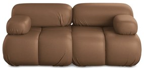 Brązowa sofa modułowa z imitacji skóry 190 cm Lokua – Makamii