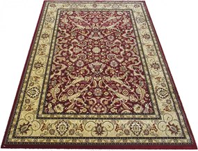 Czerwony zdobiony dywan w stylu vintage E3-L22