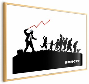 Plakat Wyścig 90x60 cm z ramą złotą z marginesem ARTGEIST B