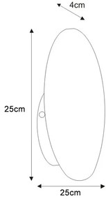 Biały metalowy kinkiet koło 25 cm - 3X A477 S7-D29