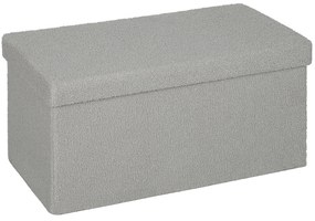 HOMCOM Skrzynka do przechowywania, pufa z miejscem i pokrywą do salonu, sypialni, korytarza, Jasnoszara