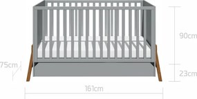 Łóżeczko dziecięce 70x140 z funkcją tapczanika Lotta Grey
