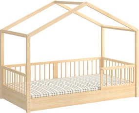 Łóżko domek z barierkami 80x160 cm Dream Nest Pine