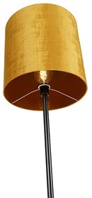 Klasyczna lampa podłogowa czarny klosz złoty 40 cm - Simplo klasyczny/Antyczny Oswietlenie wewnetrzne