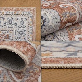 Dywan vintage INKA Ornament z Efektem Postarzenia Terakota 140 cm x 200 cm