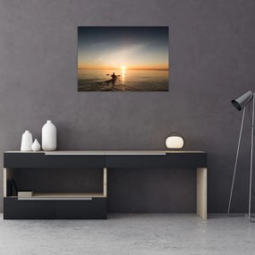 Obraz na szkle - kajak na morzu (70x50 cm)
