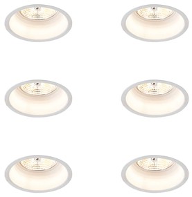 Zestaw 6 nowoczesnych reflektorów wpuszczanych białych AR70 - Dept