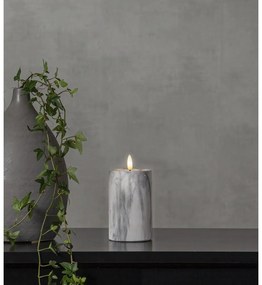 Szaro-biała betonowa świeca LED Star Trading Flamme Marble, wys. 15 cm
