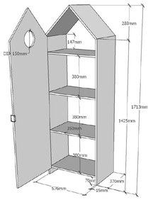 Biała szafa w kształcie domku Vipack Casami