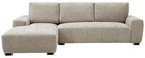Kanapa narożna lewostronna  z beżowej tkaniny MICHELIA