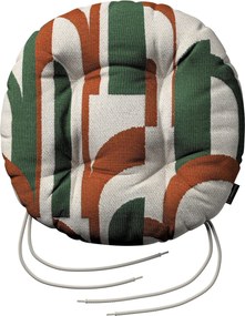 Poduszka na krzesło Adam kolor zielony tkanina strukturalna, wzorzysta