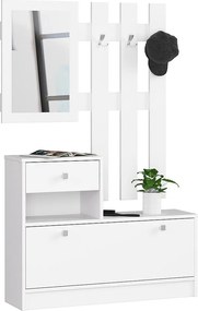 Zestaw mebli z szafką na buty AKORD Biała 90 cm 1 drzwi 1 szuflada kolor Biały mat 2 półki 90x25x170 cm