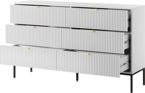 Komoda STELLARE 154 cm do Salonu Sypialni 6 Szuflad Biały