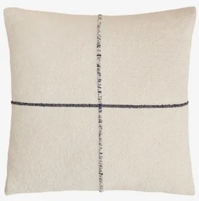 Kwadratowa Poduszka 45x45 Cm Z Bawełny Louisa Design Biały - Granatowy - Sklum