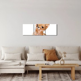 Obraz - Zwierzątko akwarelowe N⁰6 (z zegarem) (90x30 cm)