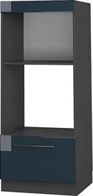 Szafka do mikrofalówki ciemnoniebieski wysoki połysk 60x58.1x153.6 fame-line