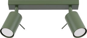 Lampa Sufitowa Nowoczesny Ring, Stal - 2 Źródło - L.30 X H.17 Cm - Zielony Oliwkowy