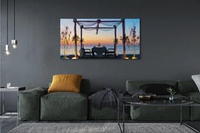 Obraz na płótnie Kolacja nad Morzem o Zachodzie