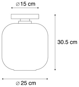 Inteligentna lampa sufitowa czarna ze złotem i dymionym szkłem z WiFi A60 - ZuzannaDesignerski Oswietlenie wewnetrzne