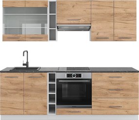 Aneks kuchenny gold power dąb/biały 235x46x81.6 fame-line