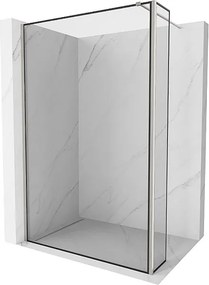 Mexen Kioto ścianka prysznicowa Walk-in 150 x 40 cm, czarna ramka, nikiel szczotkowany - 800-150-212-97-70-040