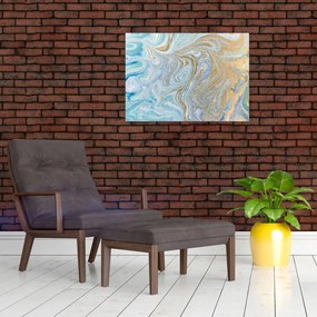 Obraz na szkle - Niebieski marmur (70x50 cm)