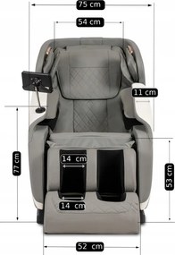 Fotel Masujący VX MAX Wypoczynkowy Relaksacyjny Szary Ekoskóra Nowoczesny