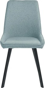 Zestaw 4 nowoczesnych krzeseł do salonu w kolorze akwamaryny "Woody" z metalowymi nogami, 46x57 cm, wys. 80 cm