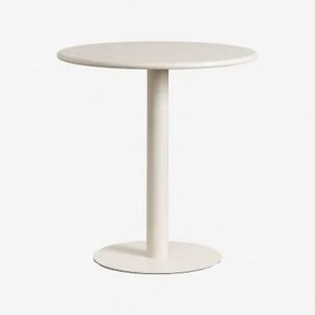 Mesa De Cocina Redonda Ø70 Cm I Metal Mizzi Kremowa Tapioca - Sklum